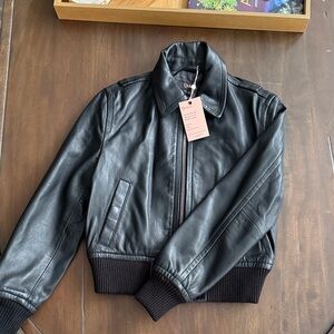 Quince Black Leather Jacket